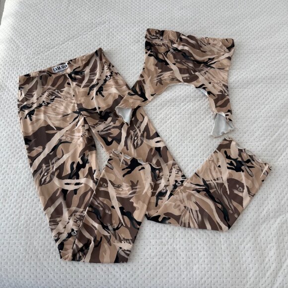 I AM GIA CAMO SET TUBE TOP AND LOW RISE BOTTOM XXS - Picture 2 of 6